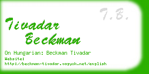 tivadar beckman business card